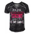 Papa Is My Name Being A Legeng Is My Game Papa T-Shirt Fathers Day Gift Men's Short Sleeve V-neck 3D Print Retro Tshirt Black