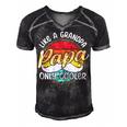 Papa Like A Grandpa Only Cooler Funny Quote For Fathers Day Men's Short Sleeve V-neck 3D Print Retro Tshirt Black
