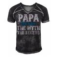 Papa The Man The Myth The Legend Fathers Day Gift Men's Short Sleeve V-neck 3D Print Retro Tshirt Black