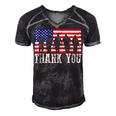Patriotic American Flag Thank You For Men Women Kid Girl Boy Men's Short Sleeve V-neck 3D Print Retro Tshirt Black