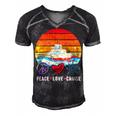 Peace Love Cruising Family Cruise Vacation Matching Gift V2 Men's Short Sleeve V-neck 3D Print Retro Tshirt Black