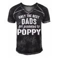 Poppy Grandpa Gift Only The Best Dads Get Promoted To Poppy Men's Short Sleeve V-neck 3D Print Retro Tshirt Black