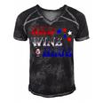 Red Wine Blue 4Th Of July Wine Red White Blue Wine Glasses V3 Men's Short Sleeve V-neck 3D Print Retro Tshirt Black