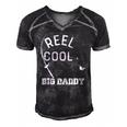 Reel Cool Big Daddy Fishing Fathers Day Gift Men's Short Sleeve V-neck 3D Print Retro Tshirt Black