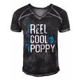 Reel Cool Poppy Fishing Fathers Day Gift Fisherman Poppy Men's Short Sleeve V-neck 3D Print Retro Tshirt Black