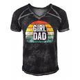 Retro Girl Dad Proud Father Love Dad Of Girls Vintage Men's Short Sleeve V-neck 3D Print Retro Tshirt Black