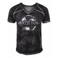 Soccer Papa Family Matching Team Player Gift Sport Lover Dad Men's Short Sleeve V-neck 3D Print Retro Tshirt Black