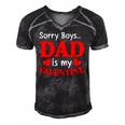Sorry Boys Dad Is My Valentines Funny Hearts Love Daddy Girl Men's Short Sleeve V-neck 3D Print Retro Tshirt Black