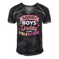 Sorry Boys Daddy Is My Valentines Day Men's Short Sleeve V-neck 3D Print Retro Tshirt Black