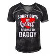Sorry Boys My Heart Belongs To Daddy Kids Valentines Gift Men's Short Sleeve V-neck 3D Print Retro Tshirt Black