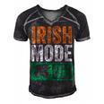 St Patricks Day Beer Drinking Ireland - Irish Mode On Men's Short Sleeve V-neck 3D Print Retro Tshirt Black