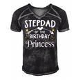 Stepdad Of The Birthday Princess Matching Family Men's Short Sleeve V-neck 3D Print Retro Tshirt Black