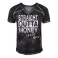 Straight Outta Money Cheer Dad Funny Men's Short Sleeve V-neck 3D Print Retro Tshirt Black