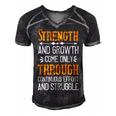 Strength And Growth Come Only Through Continuous Effort And Struggle Papa T-Shirt Fathers Day Gift Men's Short Sleeve V-neck 3D Print Retro Tshirt Black
