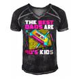 The Best Dads Are 90S Kids 90S Dad Cassette Tape Men's Short Sleeve V-neck 3D Print Retro Tshirt Black
