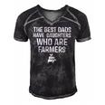 The Best Dads Have Daughters Who Are Farmers Men's Short Sleeve V-neck 3D Print Retro Tshirt Black