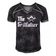 The Grillfather Funny Bbq Dad Bbq Grill Dad Grilling Men's Short Sleeve V-neck 3D Print Retro Tshirt Black