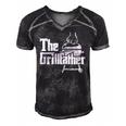 The Grillfather Pitmaster Bbq Lover Smoker Grilling Dad Men's Short Sleeve V-neck 3D Print Retro Tshirt Black