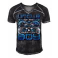 Uncle Of The Birthday Boy Video Gamer Birthday Party Family Men's Short Sleeve V-neck 3D Print Retro Tshirt Black