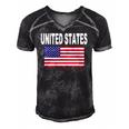 United States Flag Cool Usa American Flags Top Tee Men's Short Sleeve V-neck 3D Print Retro Tshirt Black