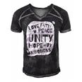 Unity Day Orange Peace Love Spread Kindness Gift Men's Short Sleeve V-neck 3D Print Retro Tshirt Black