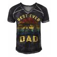 Vingtage Best Dad Ever Fathers Day T Shirts Men's Short Sleeve V-neck 3D Print Retro Tshirt Black