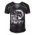 Vintage Reel Cool Pappy Fishing Fathers Day Gift Men's Short Sleeve V-neck 3D Print Retro Tshirt Black