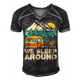 We Sleep Funny Camping Men's Short Sleeve V-neck 3D Print Retro Tshirt Black