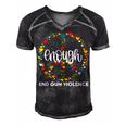 Wear Orange Peace Sign Enough End Gun Violence Men's Short Sleeve V-neck 3D Print Retro Tshirt Black