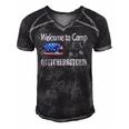 Welcome To Camp Quitcherbitchin 4Th Of July Funny Camping Men's Short Sleeve V-neck 3D Print Retro Tshirt Black