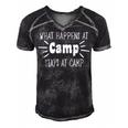 What Happens At Camp Stays Shirt Funny Men Women Camping Men's Short Sleeve V-neck 3D Print Retro Tshirt Black