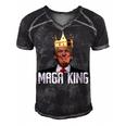 Womens Maga King Shirt The Great Maga King Trump Ultra Maga Men's Short Sleeve V-neck 3D Print Retro Tshirt Black