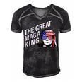 Womens The Great Maga King Trump Ultra Maga Men's Short Sleeve V-neck 3D Print Retro Tshirt Black