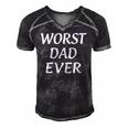 Worst Dad Ever - Fathers Day Men's Short Sleeve V-neck 3D Print Retro Tshirt Black