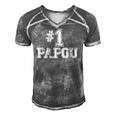 1 Papou Number One Sports Fathers Day Gift Men's Short Sleeve V-neck 3D Print Retro Tshirt Grey