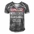 2022 Elementary Graduation-Fun Elementary School Graduation Men's Short Sleeve V-neck 3D Print Retro Tshirt Grey
