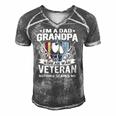 A Dad Grandpa Korean War Veteran Nothing Scares Me Dad Gift Men's Short Sleeve V-neck 3D Print Retro Tshirt Grey