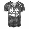 A Frame Camper Home Is Where You Park It Rv Camping Gift Men's Short Sleeve V-neck 3D Print Retro Tshirt Grey