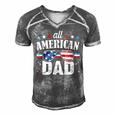 All American Dad 4Th Of July Fathers Day 2022 Men's Short Sleeve V-neck 3D Print Retro Tshirt Grey