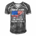 American Flag With Inflation Graph Funny Biden Flation Men's Short Sleeve V-neck 3D Print Retro Tshirt Grey
