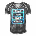 Asian Trans Lives Matter Lgbtq Transsexual Pride Flag Men's Short Sleeve V-neck 3D Print Retro Tshirt Grey
