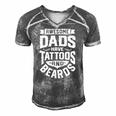Awesome Dads Have Tattoos And Beards Funny Fathers Day Gift Men's Short Sleeve V-neck 3D Print Retro Tshirt Grey