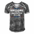 Awesome Like My Daughter In Law V2 Men's Short Sleeve V-neck 3D Print Retro Tshirt Grey