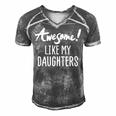 Awesome Like My Daughters Fathers Day Dad Joke Men's Short Sleeve V-neck 3D Print Retro Tshirt Grey