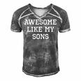 Awesome Like My Sons Mom Dad Cool Funny Men's Short Sleeve V-neck 3D Print Retro Tshirt Grey