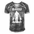 Babu Grandpa Gift Babu Best Friend Best Partner In Crime Men's Short Sleeve V-neck 3D Print Retro Tshirt Grey