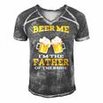 Beer Me Im The Father Of The Bride Fathers Day Gift Men's Short Sleeve V-neck 3D Print Retro Tshirt Grey