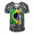 Best Brazilian Dad Ever Brazil Daddy Fathers Day Men's Short Sleeve V-neck 3D Print Retro Tshirt Grey