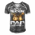 Best Buckin Pap Ever Deer Hunting Bucking Father Men's Short Sleeve V-neck 3D Print Retro Tshirt Grey
