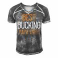 Best Bucking Papa Ever Papa T-Shirt Fathers Day Gift Men's Short Sleeve V-neck 3D Print Retro Tshirt Grey